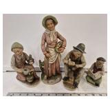 (4) Homco Porcelain Figurines - Man Shining