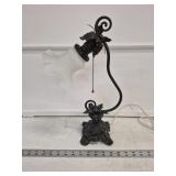 Beautiful Metal Lamp w Frosted Shade