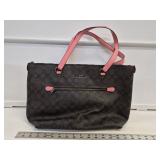Large Coach Brown and Pink Purse