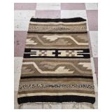 Large Woven Rug, Tan and Black