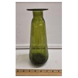 10' Green Crackle Vase, Handblown
