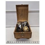 Dovetailed Shoe Shine Box w Random Contents
