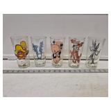 (5) Vintage Looney Toons Glasses