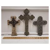 (3) Decorative Wall Crosses