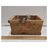 Vtg Nantucket Cranberry Box with (9) Old Bottles