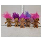 (5) Troll Babies marked 1991
