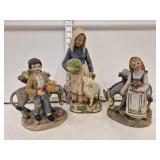 (3) Homco Porcelain Figurines  - Boy and Girl