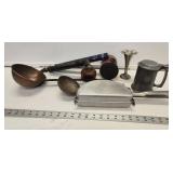 Vintage Ladels, Sprayer, Silvertone Vase, Pewter