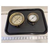 (2) Brass Guages- Including Johnson Service