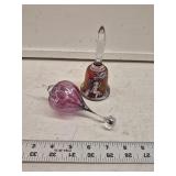 Mary Gregory Cranberry Bell- Signed