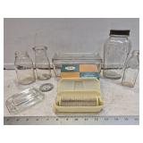 Vintage Glass Refrigerator Dish w Lid