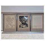 (3) Allen Howard Singed and Numbered Framed