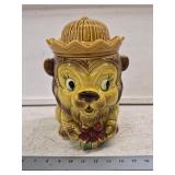 Vintage Ceramic Lion Cookie Jar- Japan- Needs