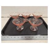 (5) Pink Diamond Quilted Sherbert Glasses