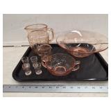 (8) Pieces Pink Depression Glass- Including