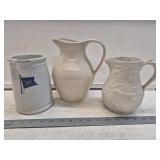 (3) Antique Pitchers- Including Ironstone- All