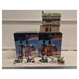 Qty Christmas Figurines and House