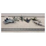 (6) Vintage Metal Fighter Planes- Including Navy