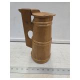 Folk Art Hand Carved Wooden Water Pitcher