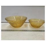 (2) Vintage Anchor Hocking Amber Soreno Bowls