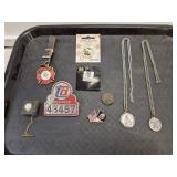 Manly Trinket Lot- Pins, Badges, Keychain,