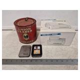 Union Leader Tobacco Smoking Tin, Zippo Lighter,