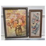 (2) Framed Floral Prints