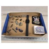 Vintage Pins, Corrections Patch, Smart Watch-