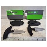 (2) Schrade Palm Style Knives w Carriers