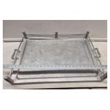 Large Hand Forged Hammered Aluminum Tray