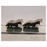 (2) Vintage Cast Metal Horse Door Stops