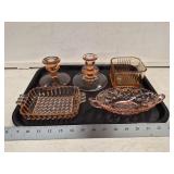 (5) Mixed Pink Depression Glass Pieces- Including