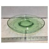 Uranium Glass Footed Platter- Glows