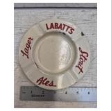 Vintage Enamel Labatt's Lager Ashtray