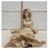 1920's French Boudior Doll in Original Satin