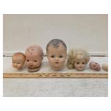 (6) Antique Doll Heads