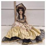 1920's French Boudior Doll in Satin Dress