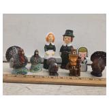 (8) Vtg Thanksgiving Candles and Salt and Pepper