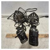 (2) Cast Metal Trivet Lights- As Found