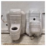 (2) Antique Ceramic Wall Lights- Hard Wired