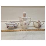(3) Vtg Teapots including Lady Teapot