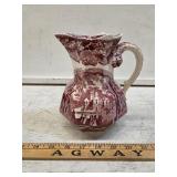 Antique Pink Transferware Pitcher, Mason's