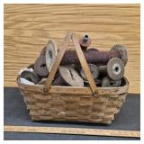 Large Basket Full of Old Spools