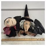 Handmade Folk Art Style Witch and Dracula
