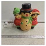 Vintage Snowman and Children Blow Mold- Approx