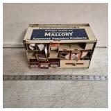 Vintage Mallory Advertising Radio Metal Cabinet w