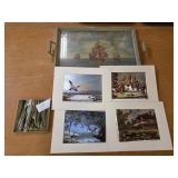 Vintage Ship Scene Tray