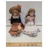 Pair of Antique Armand Marscille Porcelain Dolls