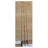 (3) Fishing Poles w Reels- Including Zebco and