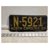 1955 North Carolina License Plate